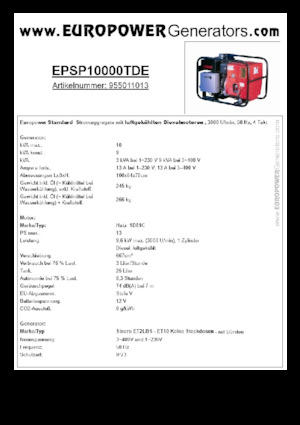 Дизельні генератори Europower EPSP10000TDE (S)