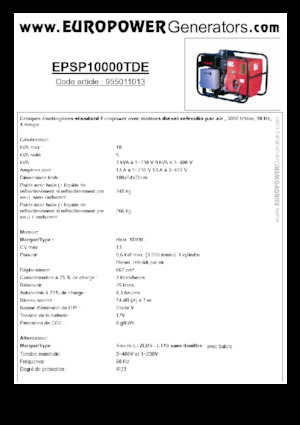 Дизельні генератори Europower EPSP10000TDE (S)