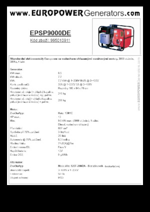 Дизельні генератори Europower EPSP9000DE (MA)