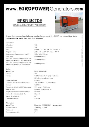 Дизельні генератори Europower EPSR180TDE (MA)
