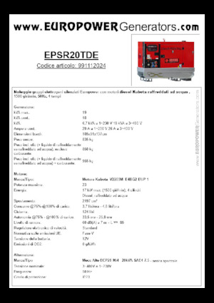 Дизельні генератори Europower EPSR20TDE (MA)