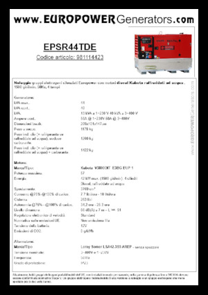 Дизельні генератори Europower EPSR44TDE (LS)
