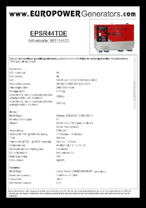Дизельні генератори Europower EPSR44TDE (LS)