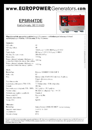 Дизельні генератори Europower EPSR44TDE (LS)
