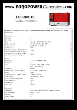 Дизельні генератори Europower EPSR60TDE (LS)