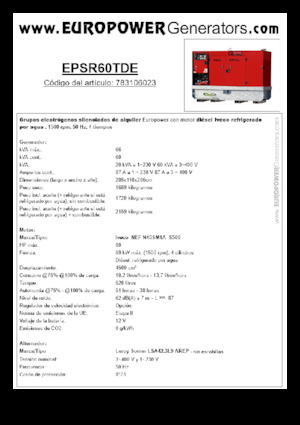 Дизельні генератори Europower EPSR60TDE (LS)