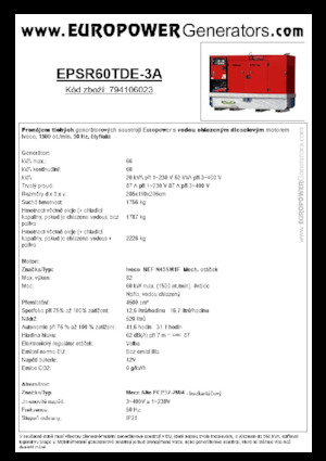 Дизельні генератори Europower EPSR60TDE-3A (MA)