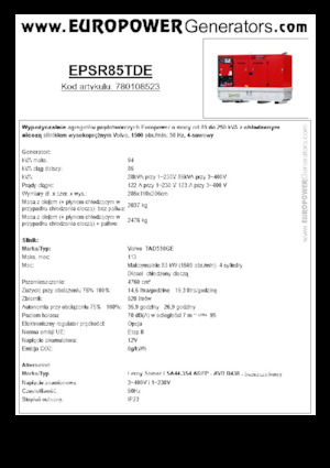 Дизельні генератори Europower EPSR85TDE (LS)