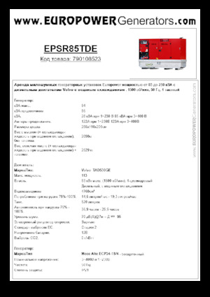 Дизельні генератори Europower EPSR85TDE (MA)