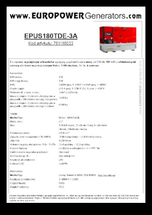 Дизельні генератори Europower EPUS180TDE-3A (LS)