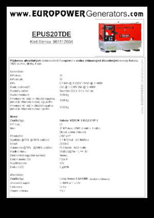 Дизельні генератори Europower EPUS20TDE (LS)