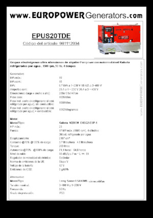 Дизельні генератори Europower EPUS20TDE (LS)