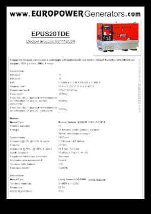Дизельні генератори Europower EPUS20TDE (LS)