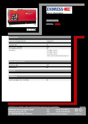 Дизельні генератори Endress ESE 15 YW-B