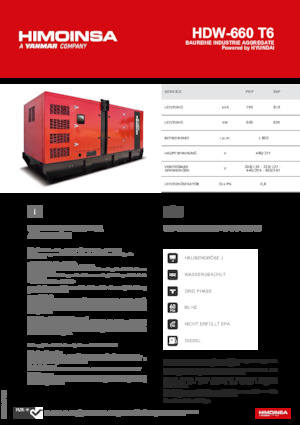 Дизельні генератори HIMOINSA HDW-660 T6
