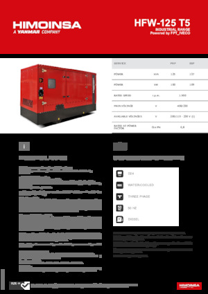 Дизельні генератори HIMOINSA HFW-125 T5