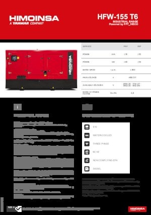 Дизельні генератори HIMOINSA HFW-155 T6