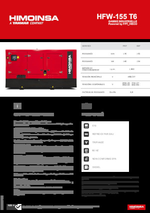 Дизельні генератори HIMOINSA HFW-155 T6