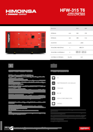 Дизельні генератори HIMOINSA HFW-315 T6
