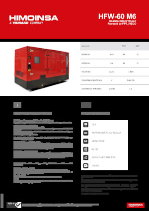 Дизельні генератори HIMOINSA HFW-60 M6