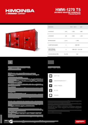 Дизельні генератори HIMOINSA HMW-1270 T5
