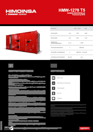 Дизельні генератори HIMOINSA HMW-1270 T5