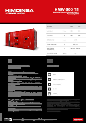 Дизельні генератори HIMOINSA HMW-800 T5