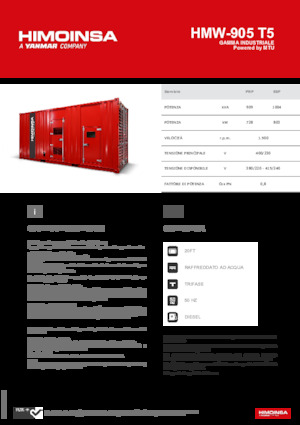 Дизельні генератори HIMOINSA HMW-905 T5