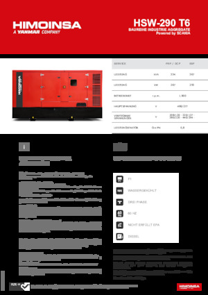Дизельні генератори HIMOINSA HSW-290 T6