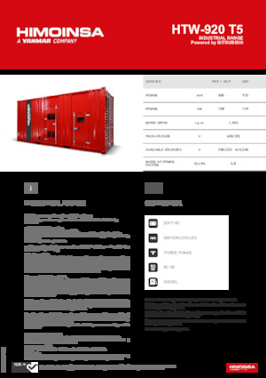 Дизельні генератори HIMOINSA HTW-920 T5