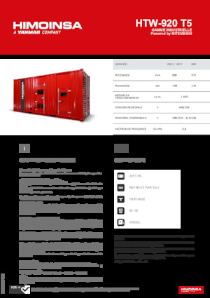 Дизельні генератори HIMOINSA HTW-920 T5