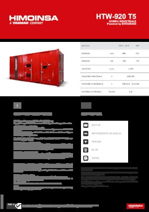 Дизельні генератори HIMOINSA HTW-920 T5