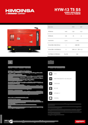 Дизельні генератори HIMOINSA HYW-13 T5 S5