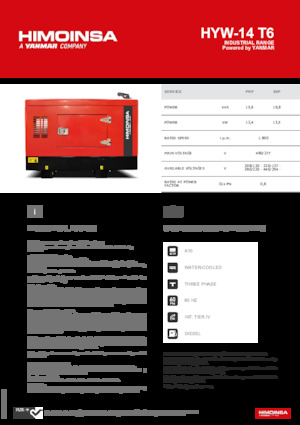 Дизельні генератори HIMOINSA HYW-14 T6