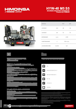 Дизельні генератори HIMOINSA HYW-40 M5 S5