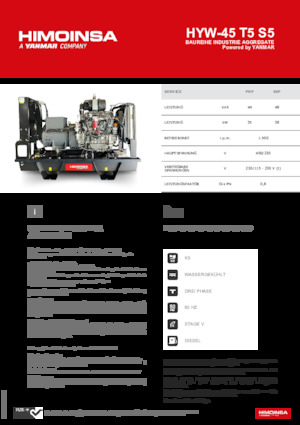 Дизельні генератори HIMOINSA HYW-45 T5 S5