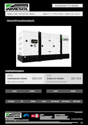 Дизельні генератори INMESOL ID-600