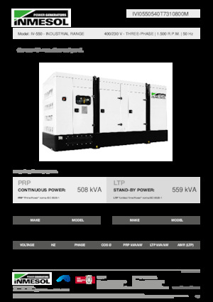 Дизельні генератори INMESOL IV-550