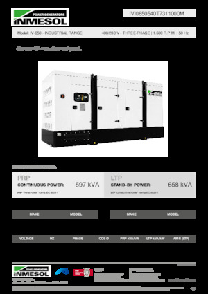 Дизельні генератори INMESOL IV-650