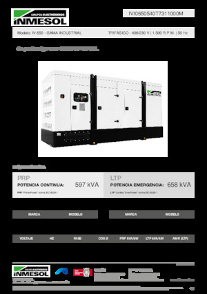 Дизельні генератори INMESOL IV-650