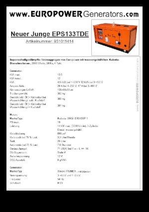 Дизельні генератори Europower New Boy EPS133TDE (S)