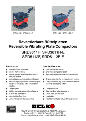 Реверсивні віброплити Delko SRD 3611 H/-E