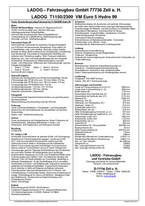 Муніципальний багатофункціональний транспортний засіб Дизель Ladog T 1150/2300 T3