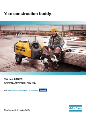 Портативні повітряні компресори: дизельні, електричні, бензинові Atlas Copco XAS 27 Hp