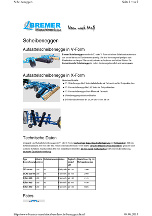 Дисково-цинкова борона Bremer Xylon 400