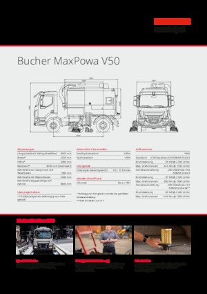 Підмітальні машини, подвійна експлуатація Bucher-Schörling MaxPowa V50m