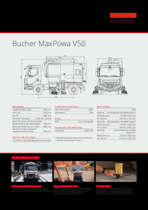 Підмітальні машини, подвійна експлуатація Bucher-Schörling MaxPowa V50m
