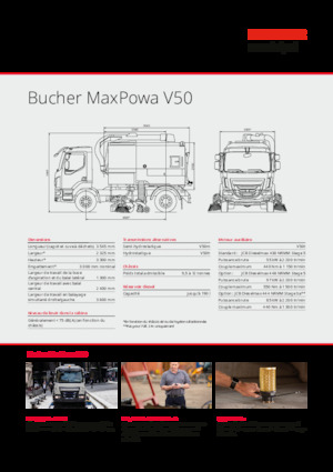 Підмітальні машини, подвійна експлуатація Bucher-Schörling MaxPowa V50m