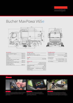 Підмітальні машини, подвійна експлуатація Bucher-Schörling MaxPowa V65e