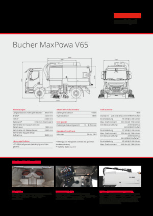Підмітальні машини, подвійна експлуатація Bucher-Schörling MaxPowa V65m